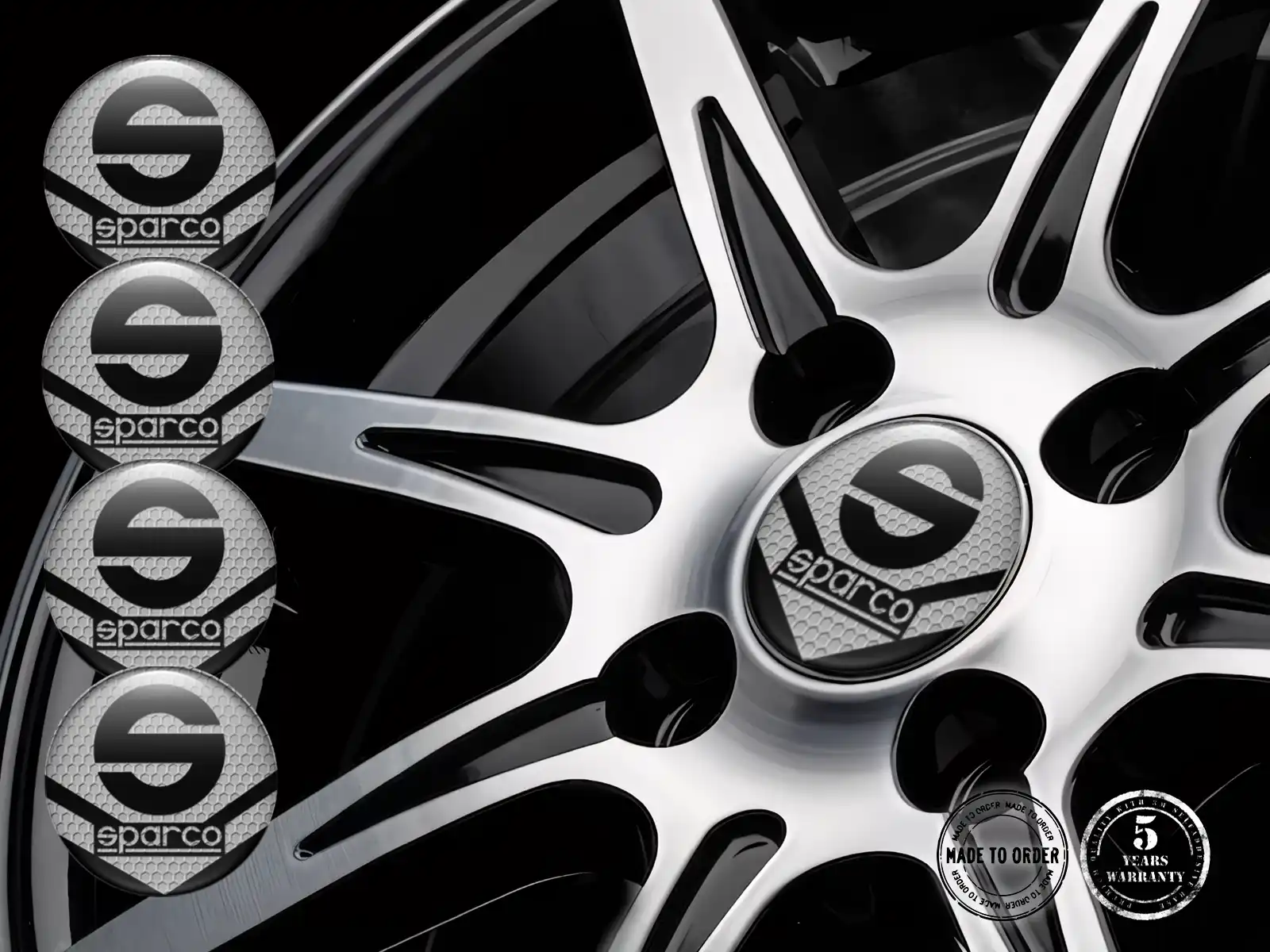Sparco Felgensticker Stil Stilvolle gewölbte Logos